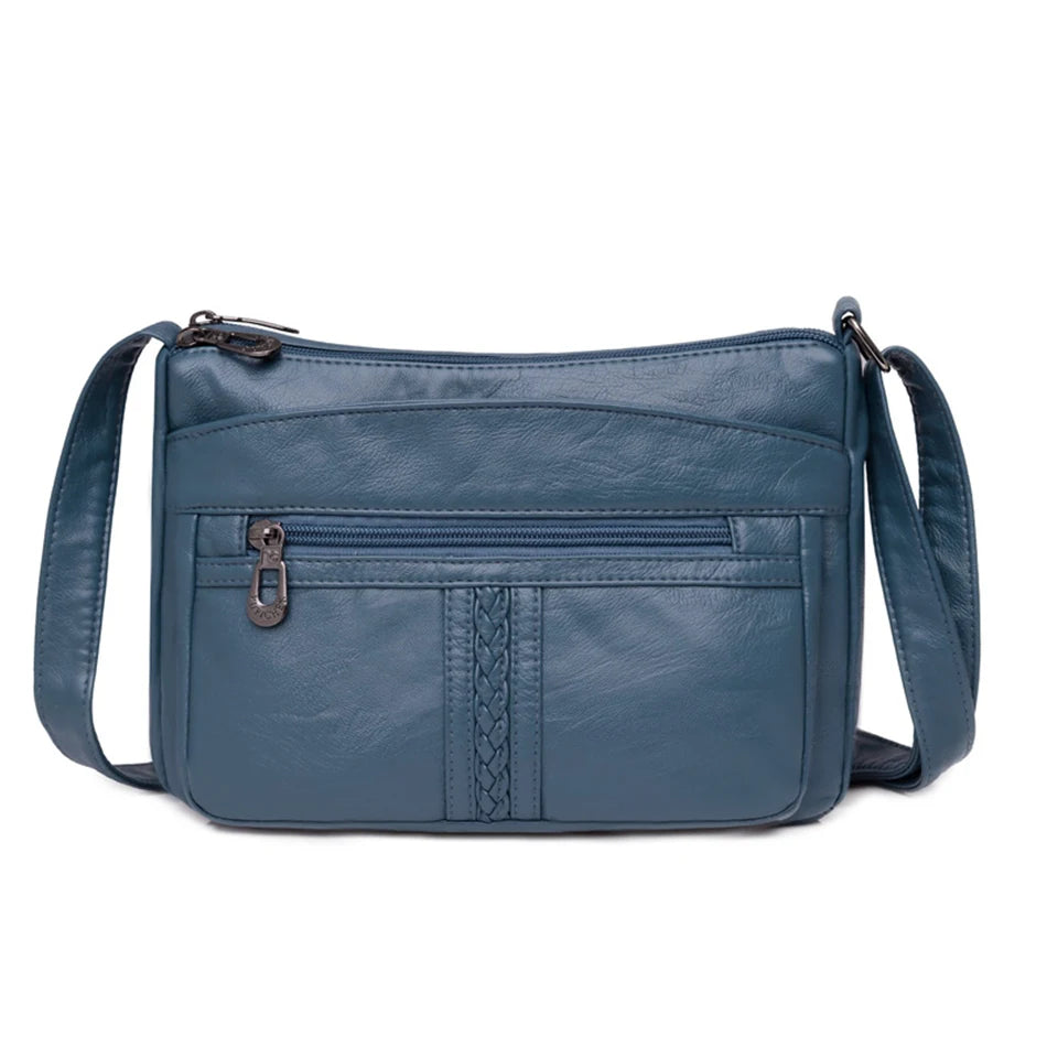 Women Messenger Bag Summer Style Fashion Shoulder Bag 2021 Super Soft Leather Crossbody Bags for Women 4 Pockets Sac A Main New