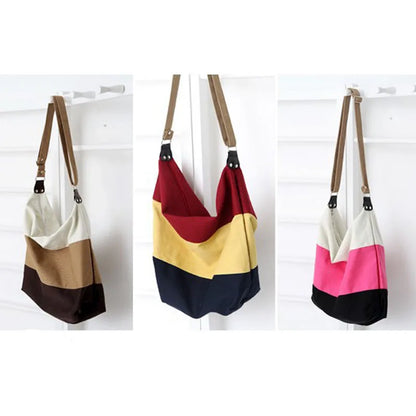 Women Messenger Bags Beach Canvas Fashion Stripes Handbags Ladies Shoulder Bag Female Totes Casual Bolsa Shopping Crossbody Bags