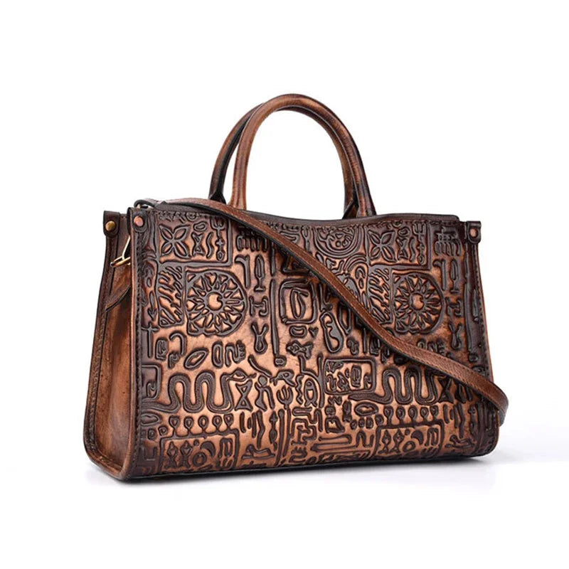 Women Messenger Shoulder Cross Body Bags Retro Real Cowhide Tote Hobos Handbag High Quality Genuine Leather Top Handle Bag
