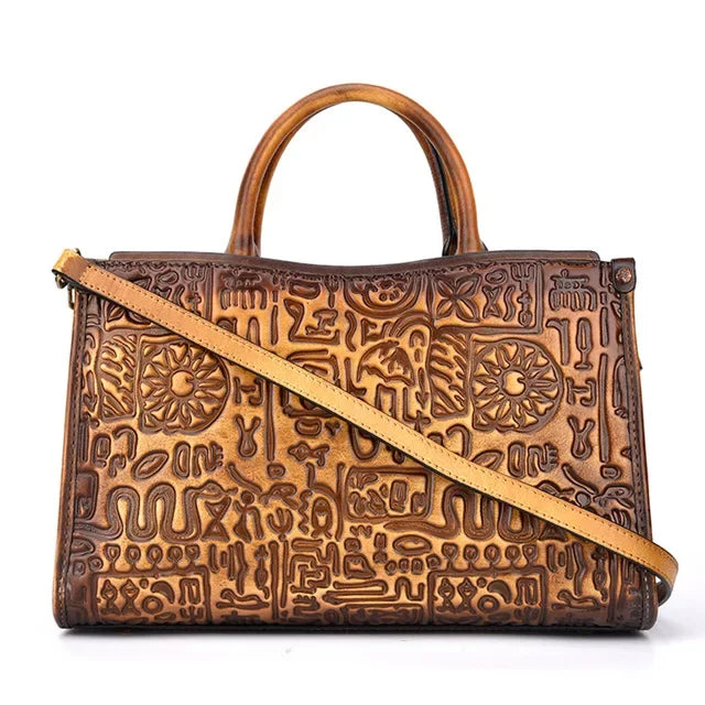 Women Messenger Shoulder Cross Body Bags Retro Real Cowhide Tote Hobos Handbag High Quality Genuine Leather Top Handle Bag