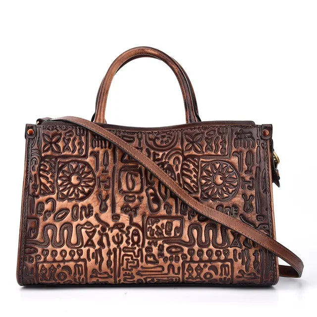 Women Messenger Shoulder Cross Body Bags Retro Real Cowhide Tote Hobos Handbag High Quality Genuine Leather Top Handle Bag