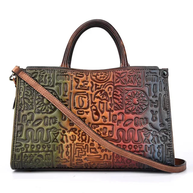 Women Messenger Shoulder Cross Body Bags Retro Real Cowhide Tote Hobos Handbag High Quality Genuine Leather Top Handle Bag