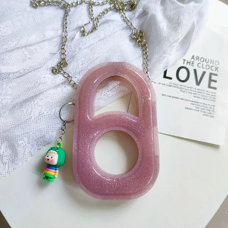 Women Mini Chain Mobile Phone Bags Fashion Transparent PVC Lady Messenger Crossbody Bags Girls Small Handbag and Purse Bolsos
