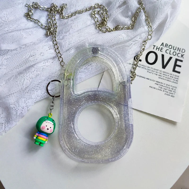 Women Mini Chain Mobile Phone Bags Fashion Transparent PVC Lady Messenger Crossbody Bags Girls Small Handbag and Purse Bolsos