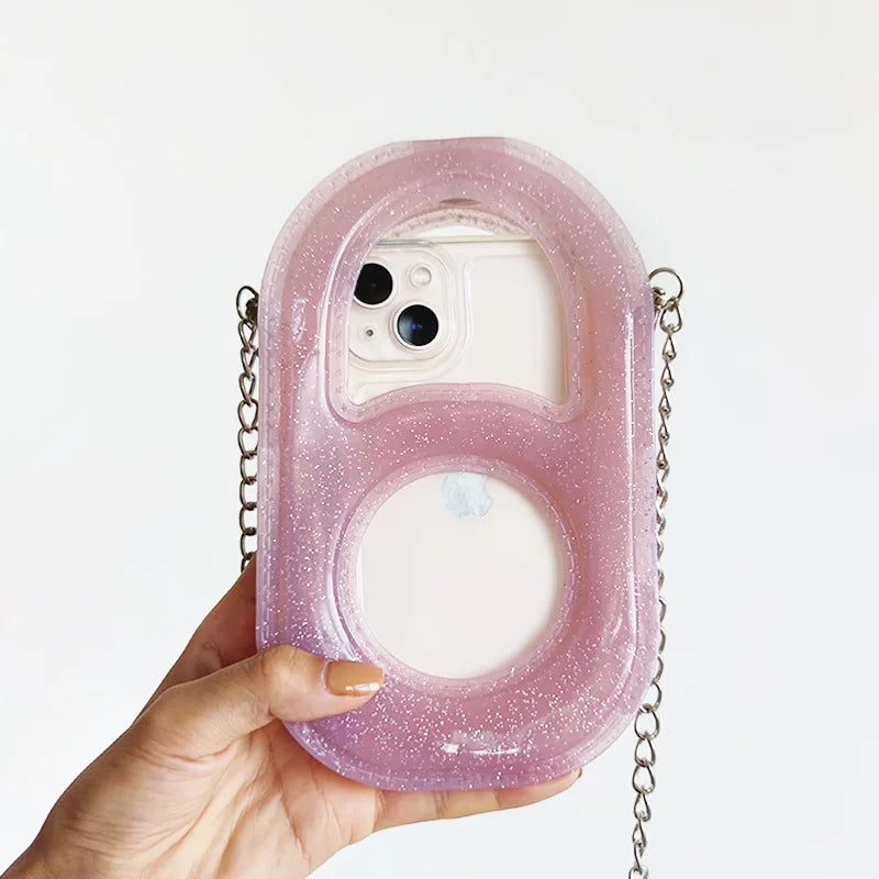 Women Mini Chain Mobile Phone Bags Fashion Transparent PVC Lady Messenger Crossbody Bags Girls Small Handbag and Purse Bolsos