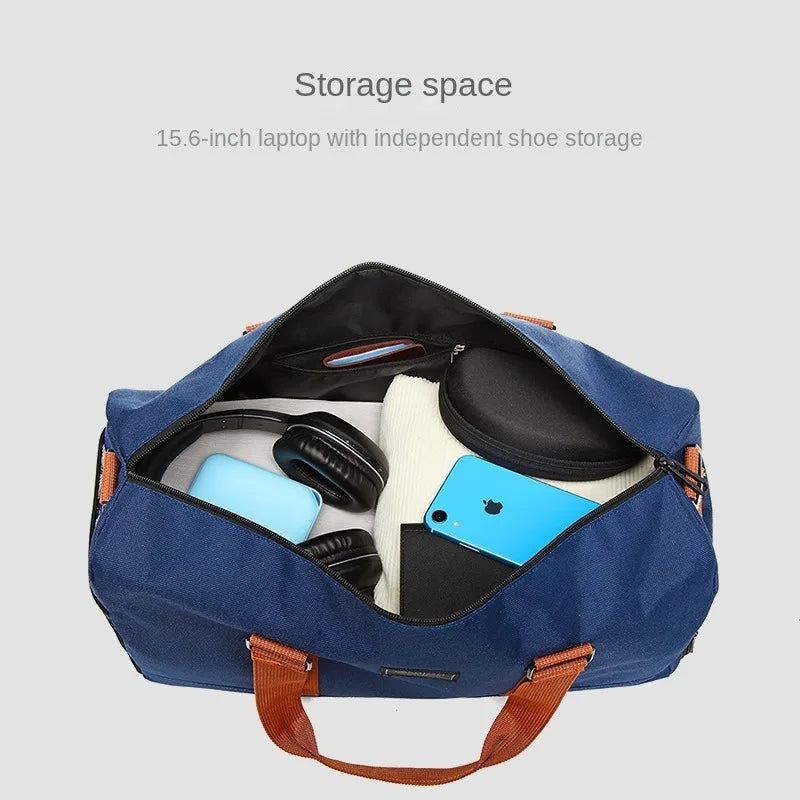 Women Multifunctional Fitness Bag Sports Bag Travel Luggage Handbag Oxford Cloth Waterproof Gym Yoga Bags Dry Wet Separation
