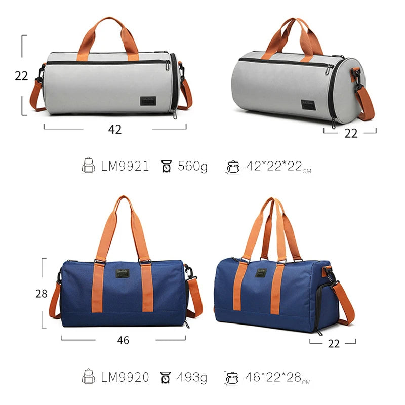 Women Multifunctional Fitness Bag Sports Bag Travel Luggage Handbag Oxford Cloth Waterproof Gym Yoga Bags Dry Wet Separation