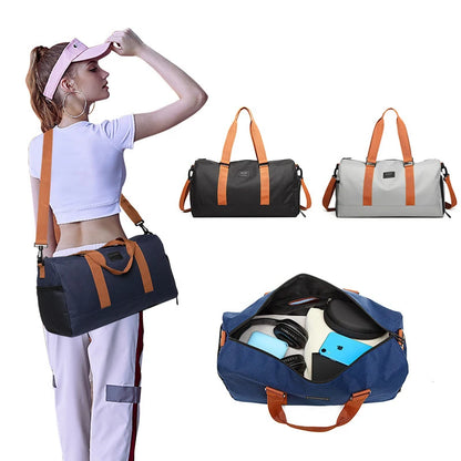 Women Multifunctional Fitness Bag Sports Bag Travel Luggage Handbag Oxford Cloth Waterproof Gym Yoga Bags Dry Wet Separation