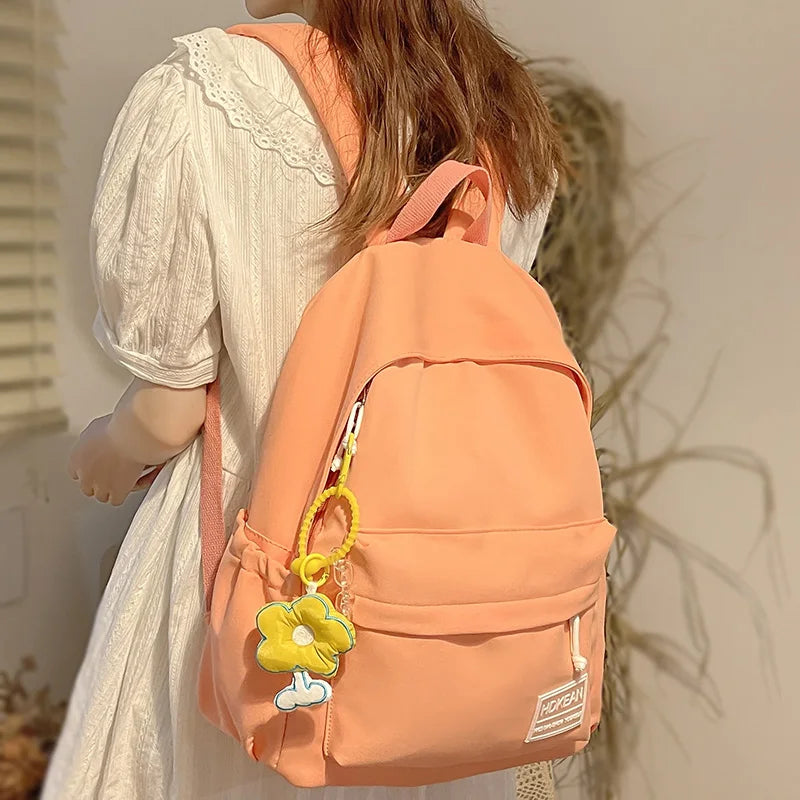 Women Nylon School Bag Girl Travel Cute Book Backpack Trendy Fashion Lady Kawaii College Backpack Cool Female Laptop Student Bag