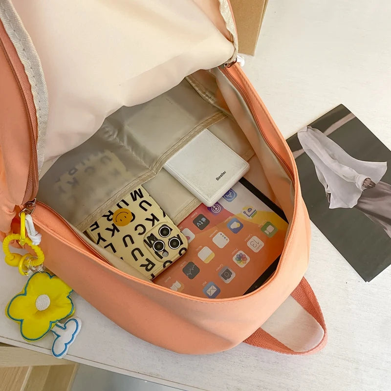Women Nylon School Bag Girl Travel Cute Book Backpack Trendy Fashion Lady Kawaii College Backpack Cool Female Laptop Student Bag
