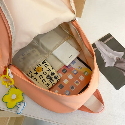 Women Nylon School Bag Girl Travel Cute Book Backpack Trendy Fashion Lady Kawaii College Backpack Cool Female Laptop Student Bag