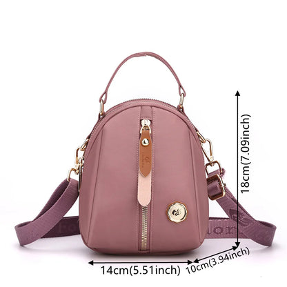 Women Nylon Shoulder Bags Female Solid Color Zipper Female Handag Designer Messenger Bags Summer Beach Bag