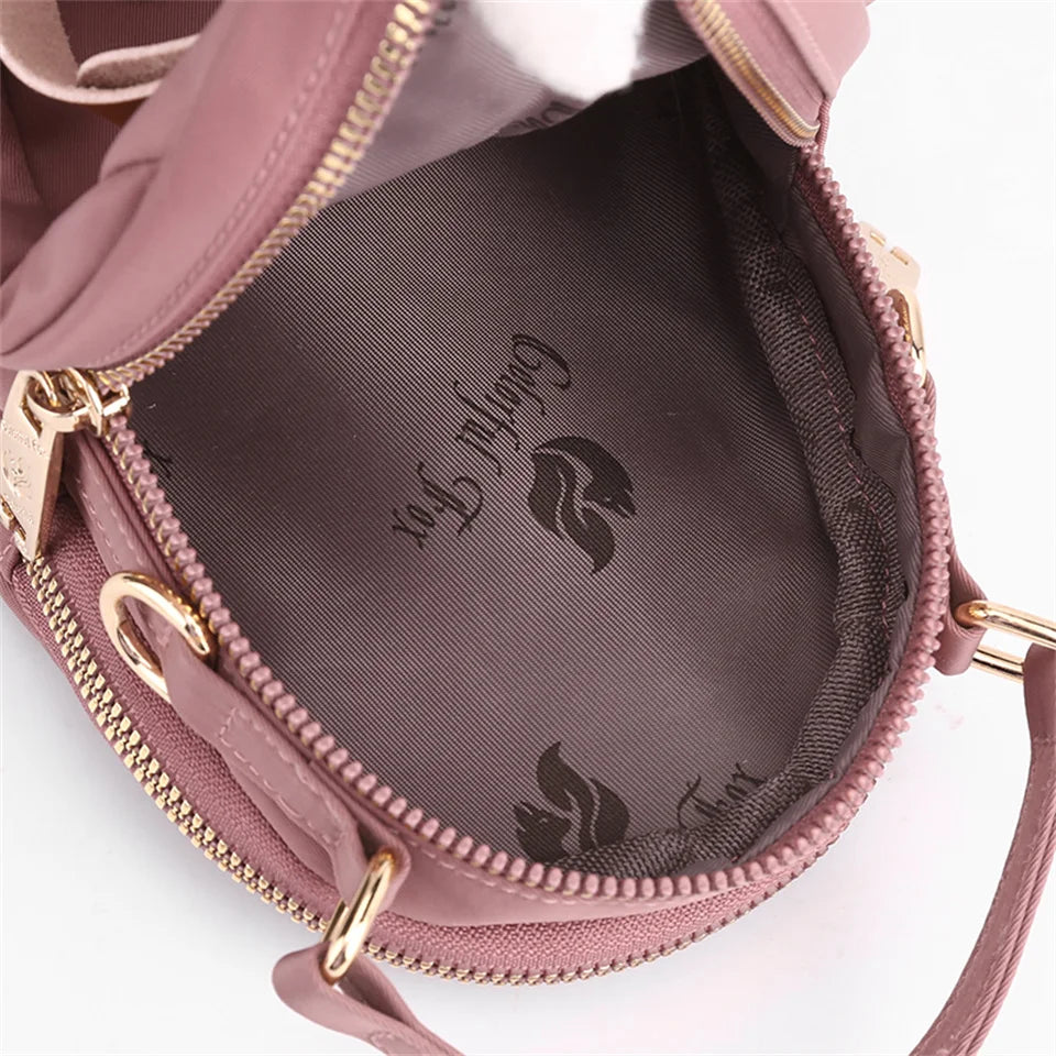 Women Nylon Shoulder Bags Female Solid Color Zipper Female Handag Designer Messenger Bags Summer Beach Bag