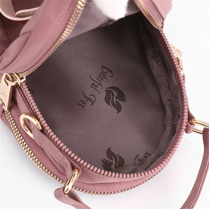 Women Nylon Shoulder Bags Female Solid Color Zipper Female Handag Designer Messenger Bags Summer Beach Bag