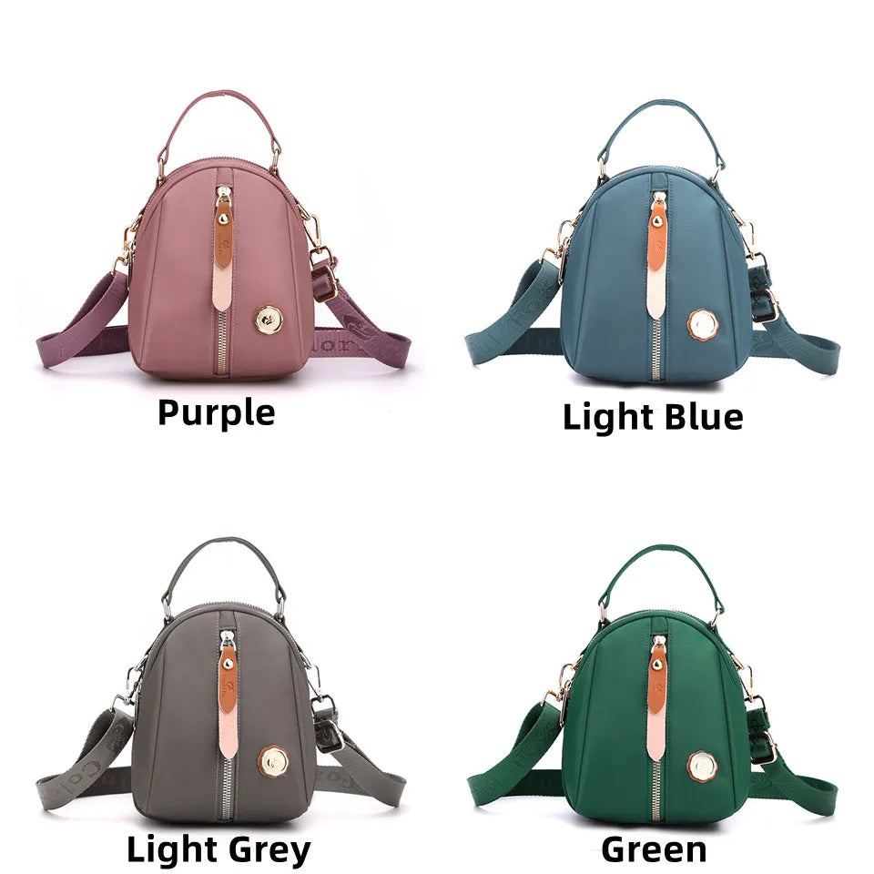 Women Nylon Shoulder Bags Female Solid Color Zipper Female Handag Designer Messenger Bags Summer Beach Bag