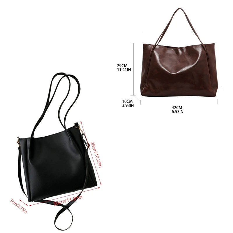 Women PU-Leather New Style Large Capacity Handbags Shoulder Bag Ladies Tote Purse Messenger Girls Fashion Shopping Bags