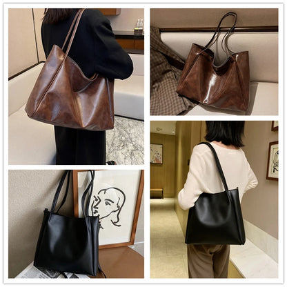 Women PU-Leather New Style Large Capacity Handbags Shoulder Bag Ladies Tote Purse Messenger Girls Fashion Shopping Bags