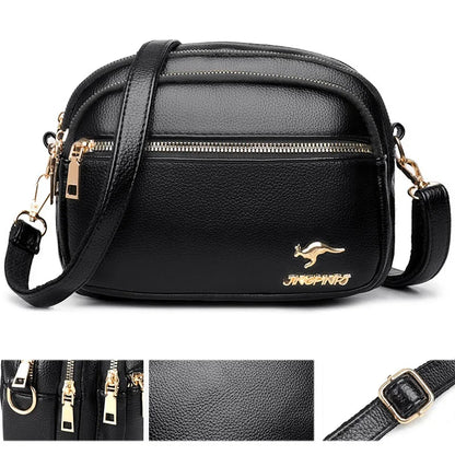 Women PU Leather Shoulder Bag Ladies Multifunction Fashion Travel Waterproof Crossbody Sling Messenger Bags Pack for Female