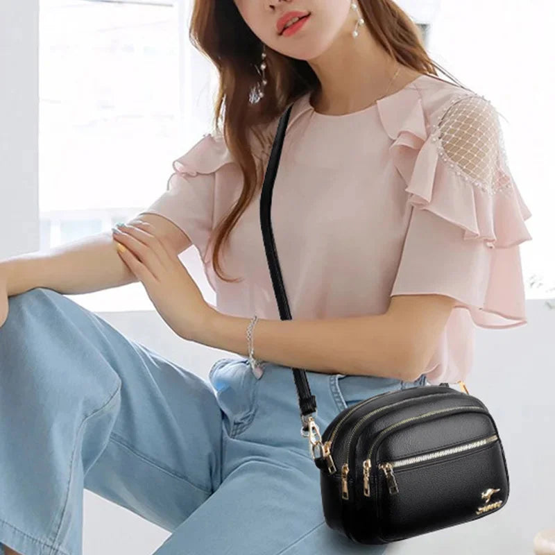 Women PU Leather Shoulder Bag Ladies Multifunction Fashion Travel Waterproof Crossbody Sling Messenger Bags Pack for Female