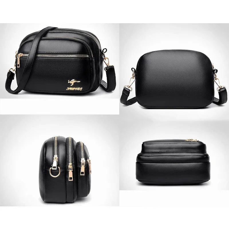 Women PU Leather Shoulder Bag Ladies Multifunction Fashion Travel Waterproof Crossbody Sling Messenger Bags Pack for Female