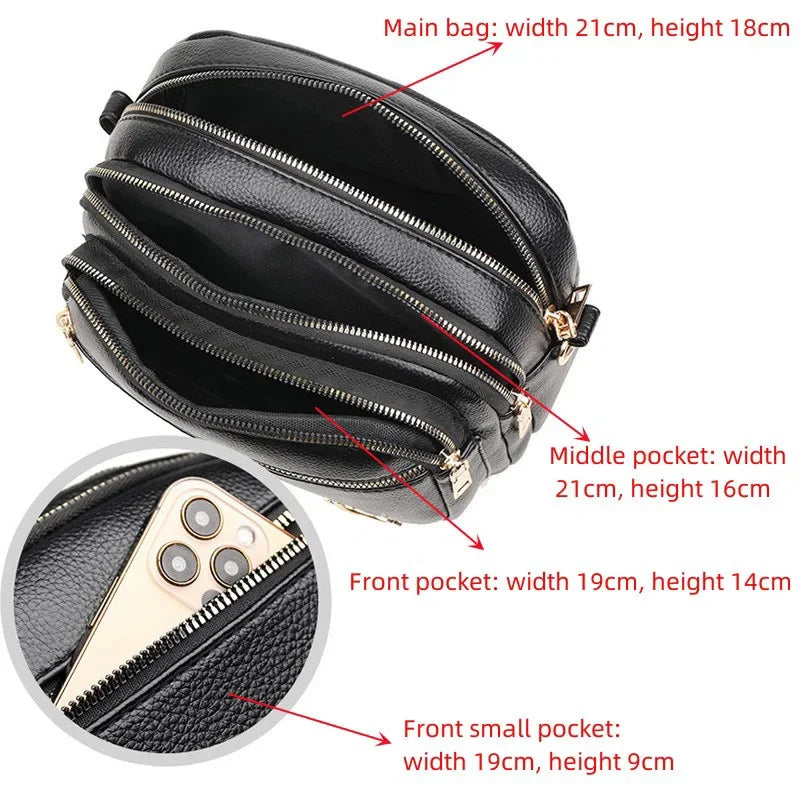 Women PU Leather Shoulder Bag Ladies Multifunction Fashion Travel Waterproof Crossbody Sling Messenger Bags Pack for Female