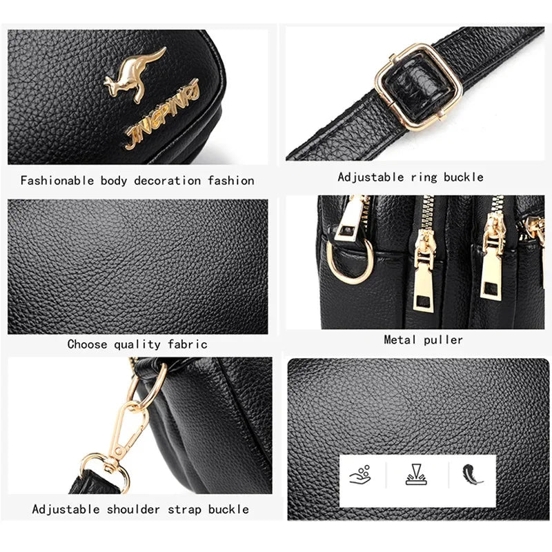 Women PU Leather Shoulder Bag Ladies Multifunction Fashion Travel Waterproof Crossbody Sling Messenger Bags Pack for Female
