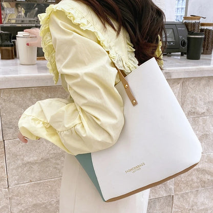 Women PU Leather Shoulder Bag with Handles Cosmetic Makeup Organizer