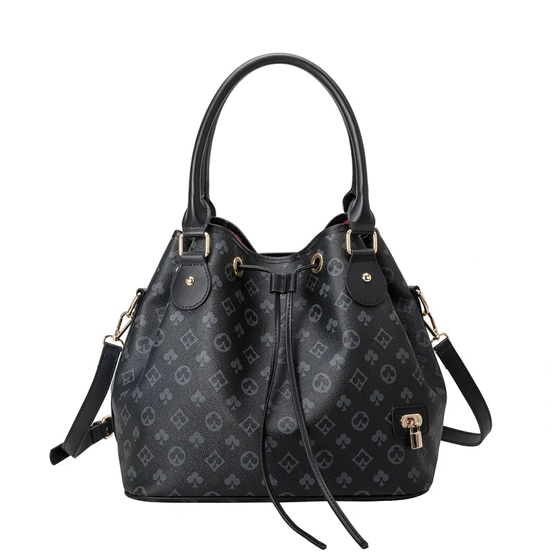 Women PU Tote Bags Large Capacity Vintage Top-handle Bags Girl's Tote Bag Shoulder Bag Crossbody