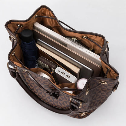 Women PU Tote Bags Large Capacity Vintage Top-handle Bags Girl's Tote Bag Shoulder Bag Crossbody