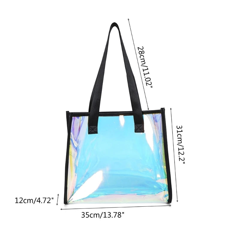 Women PVC Shoulder Bag Handbag Organization Teenage Girl Go Shopping Household