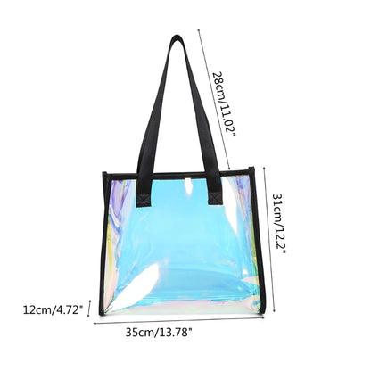 Women PVC Shoulder Bag Handbag Organization Teenage Girl Go Shopping Household