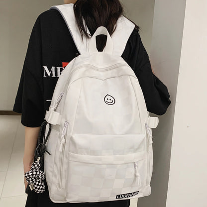 Women Plaid Leisure School Bag Girl Travel Laptop Student Backpack Female Teenager Book Bags Ladies Nylon College Packet Fashion