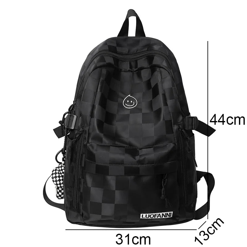 Women Plaid Leisure School Bag Girl Travel Laptop Student Backpack Female Teenager Book Bags Ladies Nylon College Packet Fashion