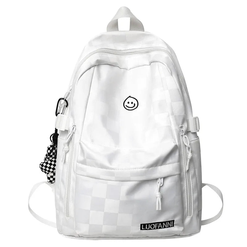Women Plaid Leisure School Bag Girl Travel Laptop Student Backpack Female Teenager Book Bags Ladies Nylon College Packet Fashion