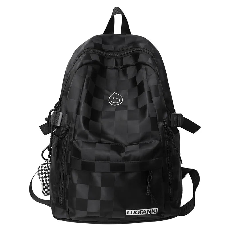 Women Plaid Leisure School Bag Girl Travel Laptop Student Backpack Female Teenager Book Bags Ladies Nylon College Packet Fashion
