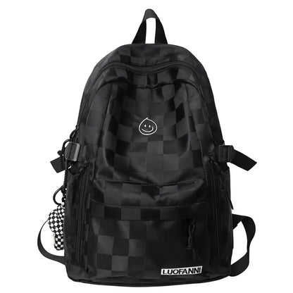 Women Plaid Leisure School Bag Girl Travel Laptop Student Backpack Female Teenager Book Bags Ladies Nylon College Packet Fashion