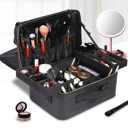 Women Portable Cosmetic Organizer Backpack Makeup Bag Suitcase Nail Box Organizer case Professional Makeup Artiist Cosmetic Bags