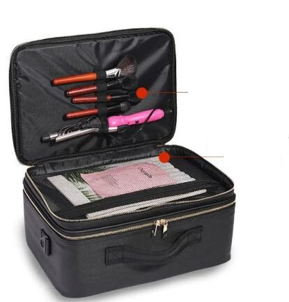 Women Portable Cosmetic Organizer Backpack Makeup Bag Suitcase Nail Box Organizer case Professional Makeup Artiist Cosmetic Bags