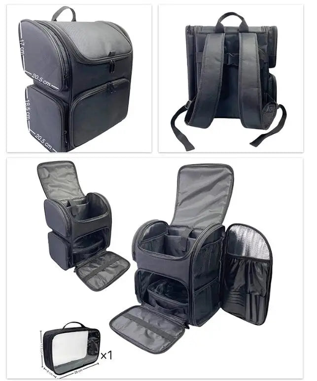 Women Portable Travel Cosmetic Backpack Artist Makeup Bag  Makeup Organizer Travel Train Case Soft Sided Cosmetic Bag Organizer