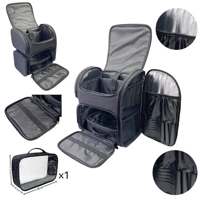 Women Portable Travel Cosmetic Backpack Artist Makeup Bag  Makeup Organizer Travel Train Case Soft Sided Cosmetic Bag Organizer