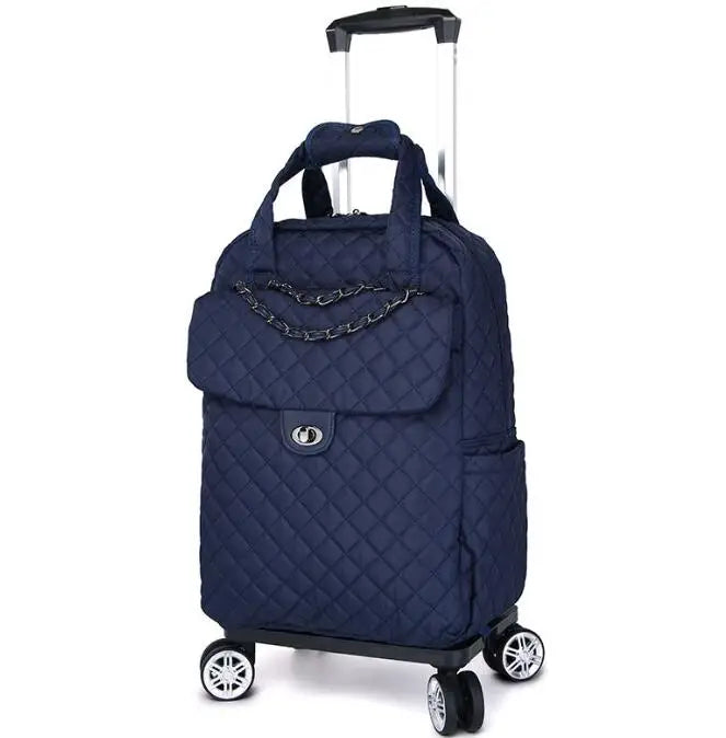 Women Rolling Duffle Bag with Wheels Travel Trolley Tote Women Carry On Hand Luggage Trolley Luggage Bag Portable Wheeled Bags