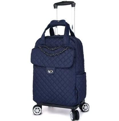 Women Rolling Duffle Bag with Wheels Travel Trolley Tote Women Carry On Hand Luggage Trolley Luggage Bag Portable Wheeled Bags