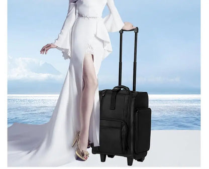 Women Rolling cosmetic organizer case Makeup Artist Train Case trave trolley makeup bag wheels beauty nail tools kit suitcase
