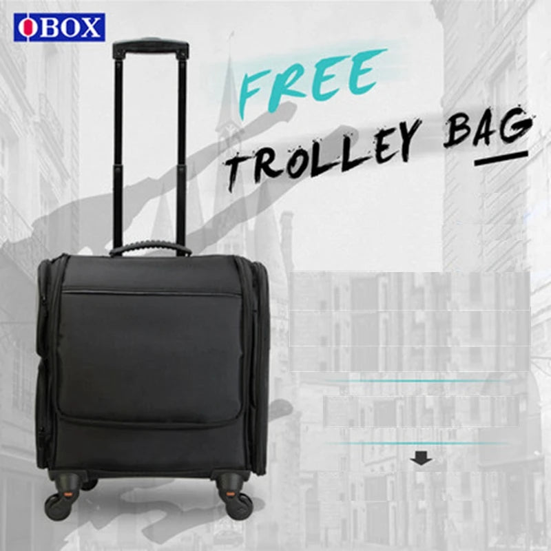 Women Rolling cosmetic organizer case train case Multi-layer tattoo makeup storage bag with wheels beauty tool kit trolley bags