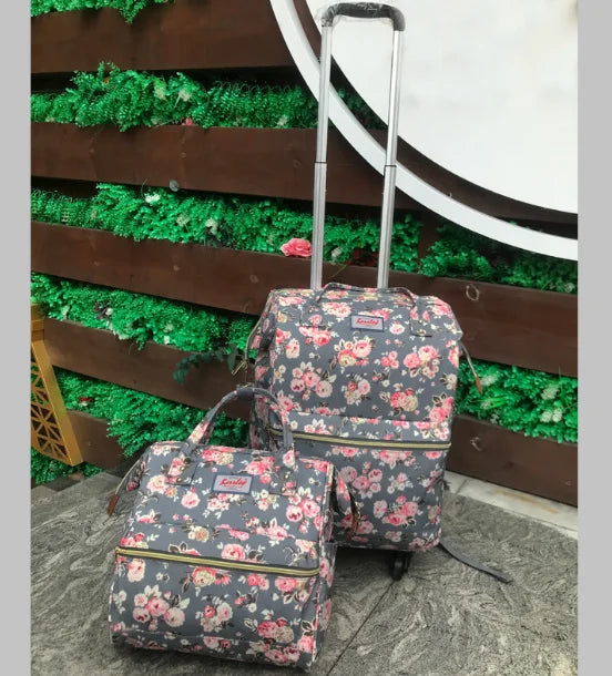 Women Rolling luggage Suitcase Travel Trolley Bag Wheels Wheeled backpack Carry On Hand Luggage Bag Trolley Luggage bag sets