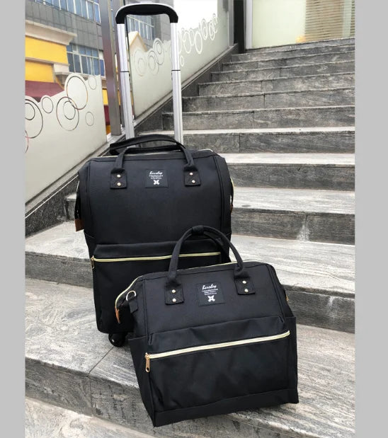 Women Rolling luggage Suitcase Travel Trolley Bag Wheels Wheeled backpack Carry On Hand Luggage Bag Trolley Luggage bag sets