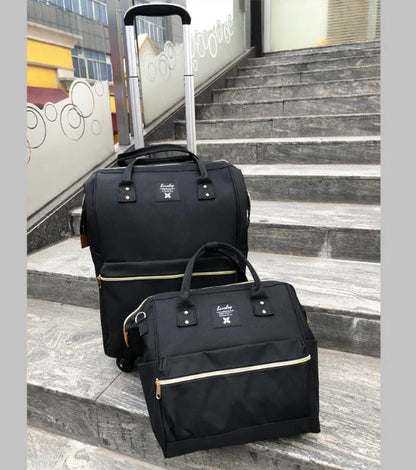 Women Rolling luggage Suitcase Travel Trolley Bag Wheels Wheeled backpack Carry On Hand Luggage Bag Trolley Luggage bag sets