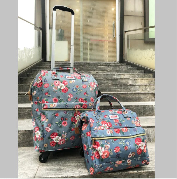 Women Rolling luggage Suitcase Travel Trolley Bag Wheels Wheeled backpack Carry On Hand Luggage Bag Trolley Luggage bag sets