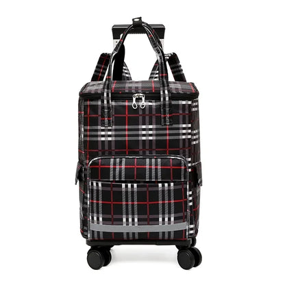 Women Rolling shopping bag with wheels Shopper Tote Bag travel trolley bag Aluminum foil lining picnic Grocery bag with wheels