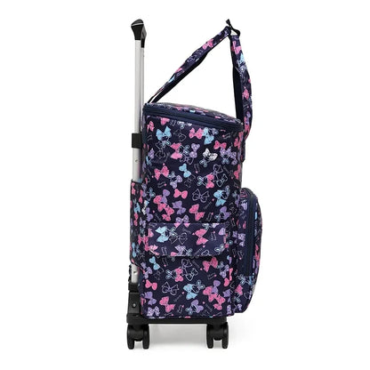 Women Rolling shopping bag with wheels Shopper Tote Bag travel trolley bag Aluminum foil lining picnic Grocery bag with wheels